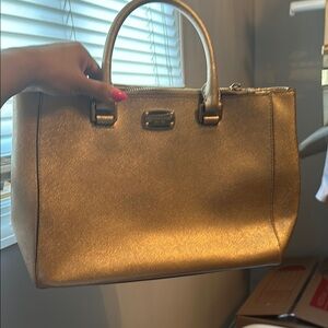 Michael Kors Gold Satchel